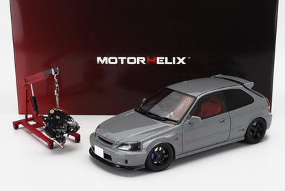 HONDA - CIVIC TYPE-R (EK9) 1997 AVEC PNEUS ET MOTEUR YOKOHAMA - GRIS NARDO