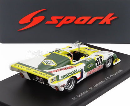 Spark model de voiture Spark model n° 26 avec livrée verte, jaune et blanche sur présentoir, désormais disponible sur Vroomi.