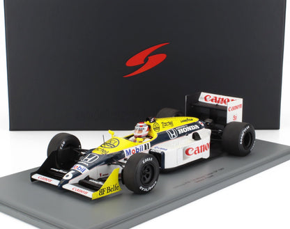 Modèle réduit de voiture de Formule 1 Williams FW11B 1987 avec logos Honda et Canon disponible sur Vroomi