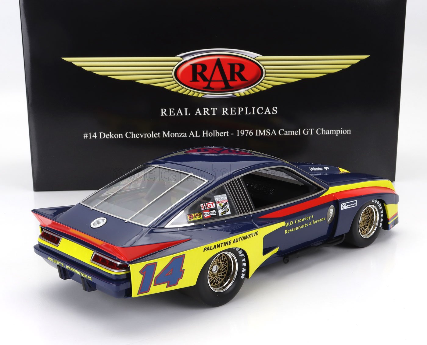 CHEVROLET - MONZA COUPÉ N° 14 CHAMPION IMSA CAMEL GT CHAMPION 1976 AL HOLBERT - BLEU ROUGE JAUNE - Vroomi