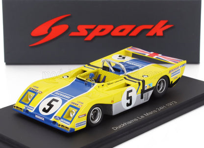 Modèle réduit de voiture de course Yellow Duckhams Mans 24H 1973 avec le numéro 5, disponible sur Vroomi