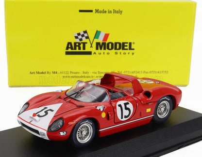 FERRARI - 330P SPIDER 4.0L V12 TEAM N.A.R.T. N 15 24h LE MANS 1964 PEDRO RODRIGUEZ - SKIP HUDSON - RED WHITE