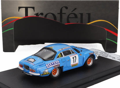 Modèle réduit de voiture de rallye Alpine à l'échelle 1/43 avec décalcomanies de course, disponible pour les collectionneurs sur Vroomi.