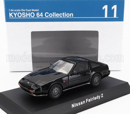 Modèle réduit Nissan Fairlady Z noir à l'échelle 1:64 de Kyosho 64 Collection, disponible sur Vroomi