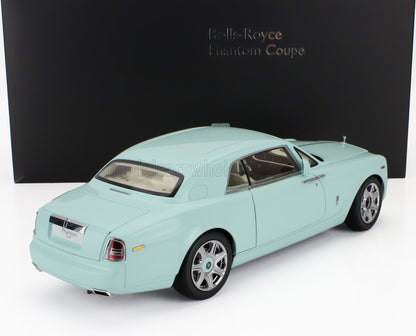 Modèle réduit Rolls-Royce Phantom Coupé vert menthe, détaillé et élégant, disponible sur Vroomi.