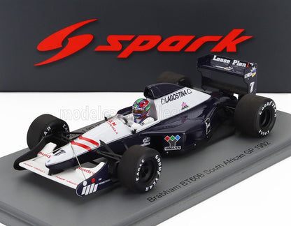 Modèle réduit de la Brabham BT60B du Grand Prix d'Afrique du Sud 1992 avec décalcomanies de course, disponible sur Vroomi.