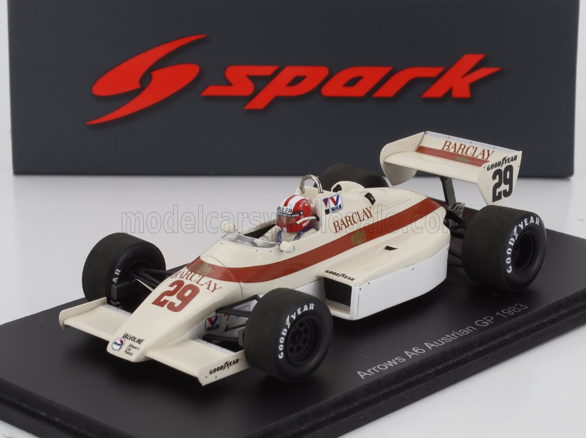 Modèle réduit Arrows 1983 GP d'Autriche à l'échelle 1:43 avec livrée Barclay, disponible sur Vroomi