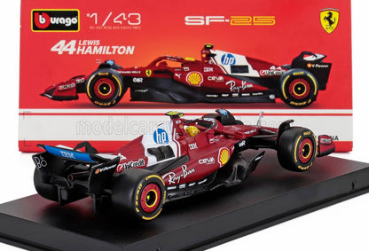 FERRARI - F1  SF-25 ÉQUIPE SCUDERIA FERRARI HP N 44 SAISON 2025 LEWIS HAMILTON - AVEC PILOTE ET VITRINE - ROUGE