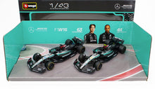 MERCEDES GP | SET F1 2X W15 EQ PERFORMANCE TEAM AMG PETRONAS MOTORSPORT N 44 SAISON 2024 LEWIS HAMILTON + N 63 SAISON 2024 GEORGE RUSSELL