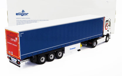 RENAULT - CAMION T520 TELONATO CHANET TRANSPORTS 2021 - BLANC BLEU - Vroomi