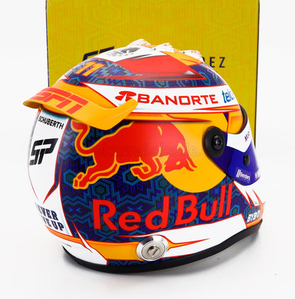 Casque de course avec Red Bull , marques Banorte et ESPN, disponible sur Vroomi