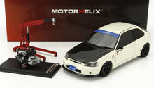 HONDA - CIVIC EK9 TYPE R SPOON AVEC MOTEUR ET ACCESSOIRES 1999 - BLANC NOIR CARBONE