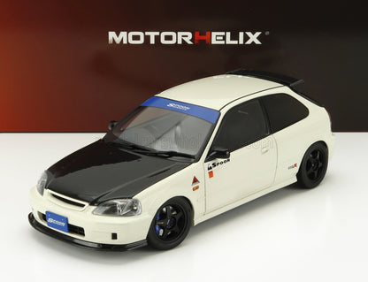 HONDA - CIVIC EK9 TYPE R SPOON AVEC MOTEUR ET ACCESSOIRES 1999 - BLANC NOIR CARBONE