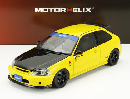 HONDA - CIVIC EK9 TYPE R SPOON AVEC MOTEUR ET ACCESSOIRES 1999 - JAUNE NOIR CARBONE
