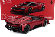 Modèle réduit Ferrari SF90 Stradale rouge à l'échelle 1/18 par Bburago, objet de collection, disponible chez Vroomi