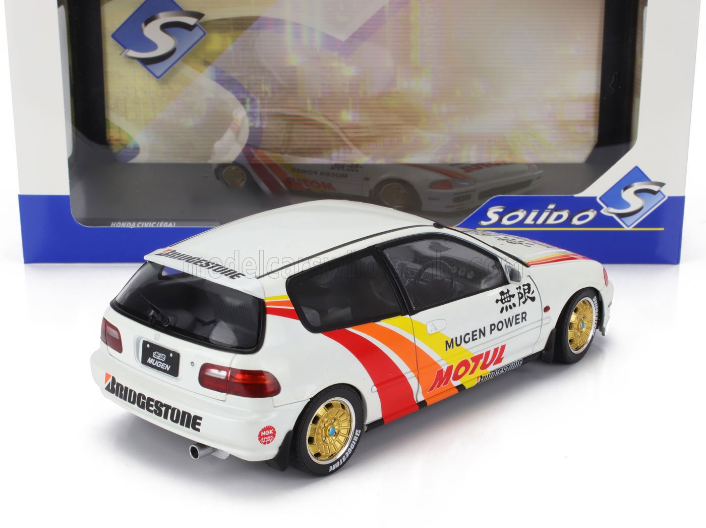 HONDA - CIVIC (EG6) MUGEN POWER RACING 1992 - BLANC ROUGE - Vroomi
