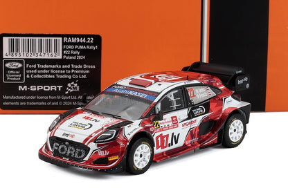 Modèle réduit Ford Puma Rally1 #22 Rally Poland 2024, désormais disponible chez Vroomi
