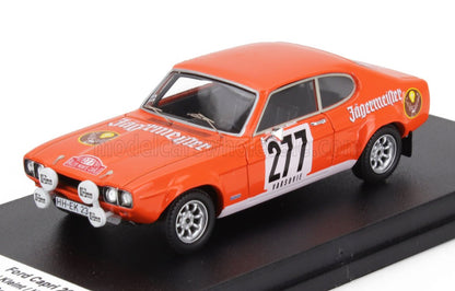 Modèle réduit de voiture de course Orange Ford Capri 277 avec décalcomanies, disponible dès maintenant pour les collectionneurs en ligne.