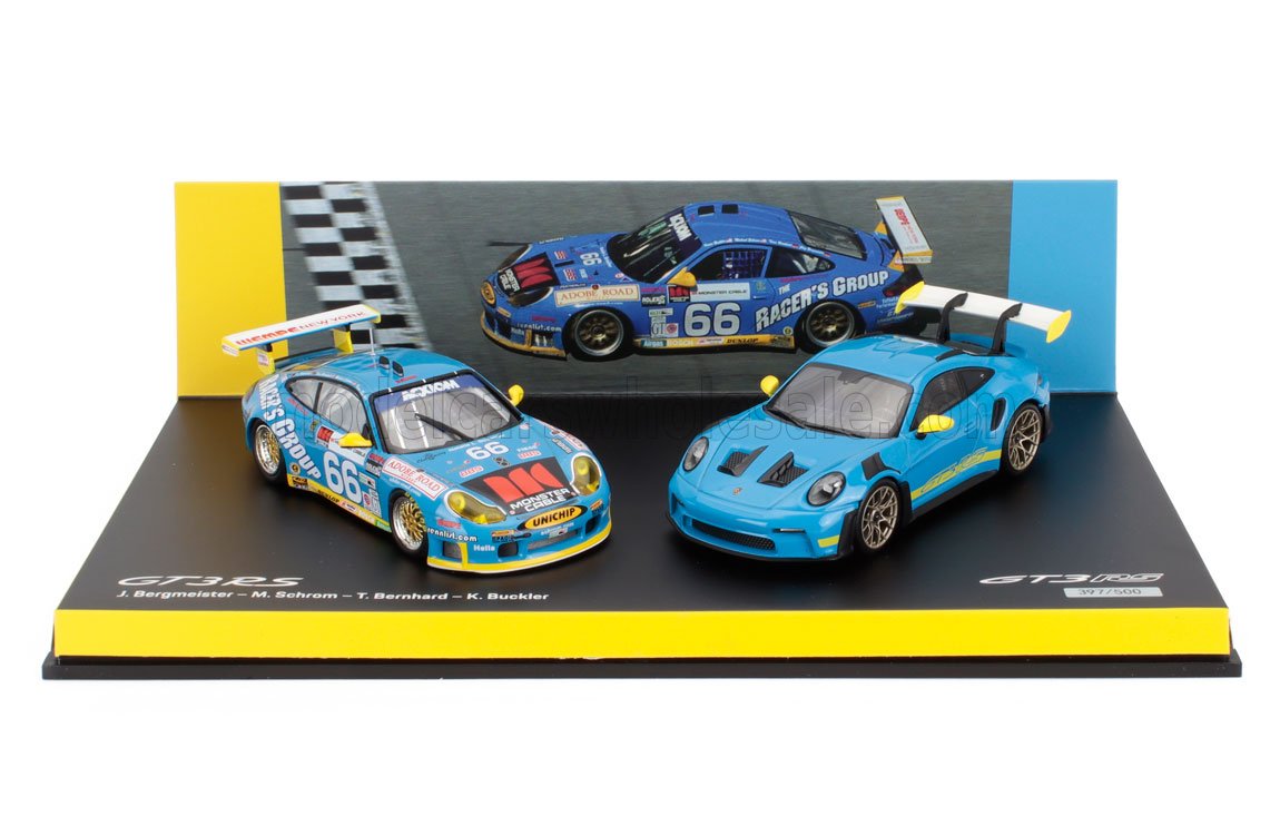 PORSCHE | SET 2X 911 996 GT3 RS N 66 RACING 2002 + 911 992 GT3 RS COUPE 2023 | DIVERS