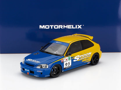 HONDA - CIVIC EK9 TYPE R SPOON N 95 RACING AVEC MOTEUR ET ACCESSOIRES 1999 - BLEU JAUNE