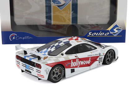 McLAREN - F-1 GTR 6,1 L V12 TEAM HOLLYWOOD N 01 VAINQUEUR DE LA COURSE DE BRASILIA 1996 NELSON PIQUET - JOHNNY CECOTTO - BLANC ROUGE