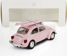 VOLKSWAGEN - BEETLE COCCINELLE 1973 - AVEC PLANCHE DE SURF - ROSE