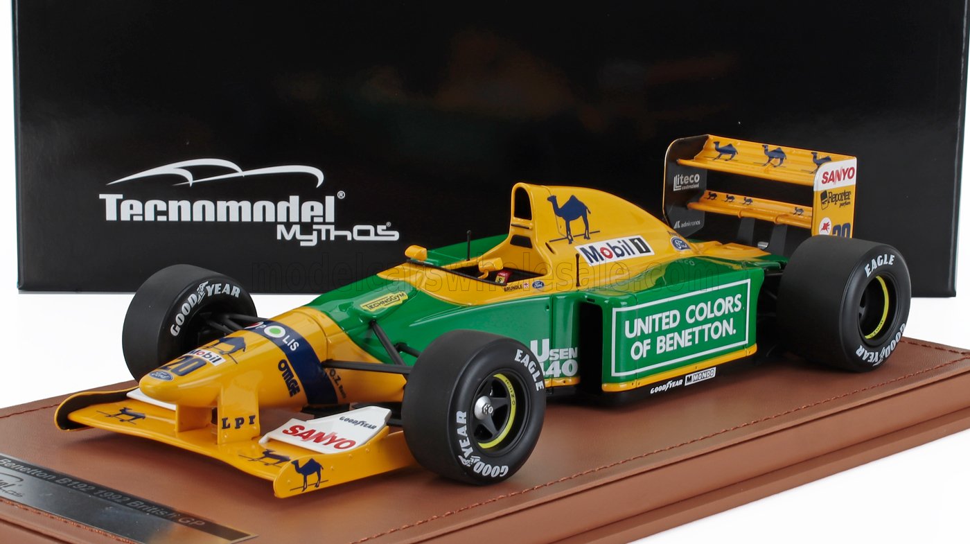BENETTON - F1 B192 FORD N 20 GRAND PRIX DE GRANDE-BRETAGNE 1992 MARTIN BRUNDLE - JAUNE VERT - Vroomi