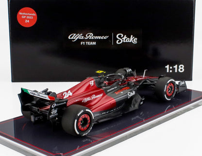 Modèle réduit Alfa Romeo F1 Team 2023 Grand Prix des Pays-Bas n° 24 à l'échelle 1:18, disponible sur Vroomi