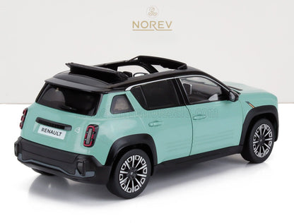 SUV Renault vert menthe avec toit noir et jantes détaillées, proposé sur la plateforme Vroomi.