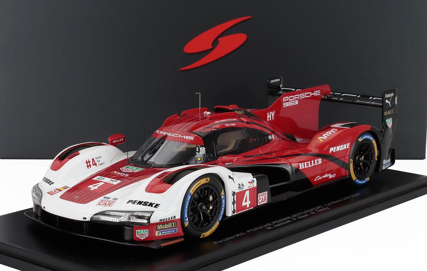 PORSCHE - 963 9RD 4,6 L TURBO V8 TEAM PORSCHE PENSKE MOTORSPORT N 4 24h LE MANS 2024 MATHIEU JAMINET - FELIPE NASR - NICK TANDY - ROUGE BLANC NOIR - Vroomi