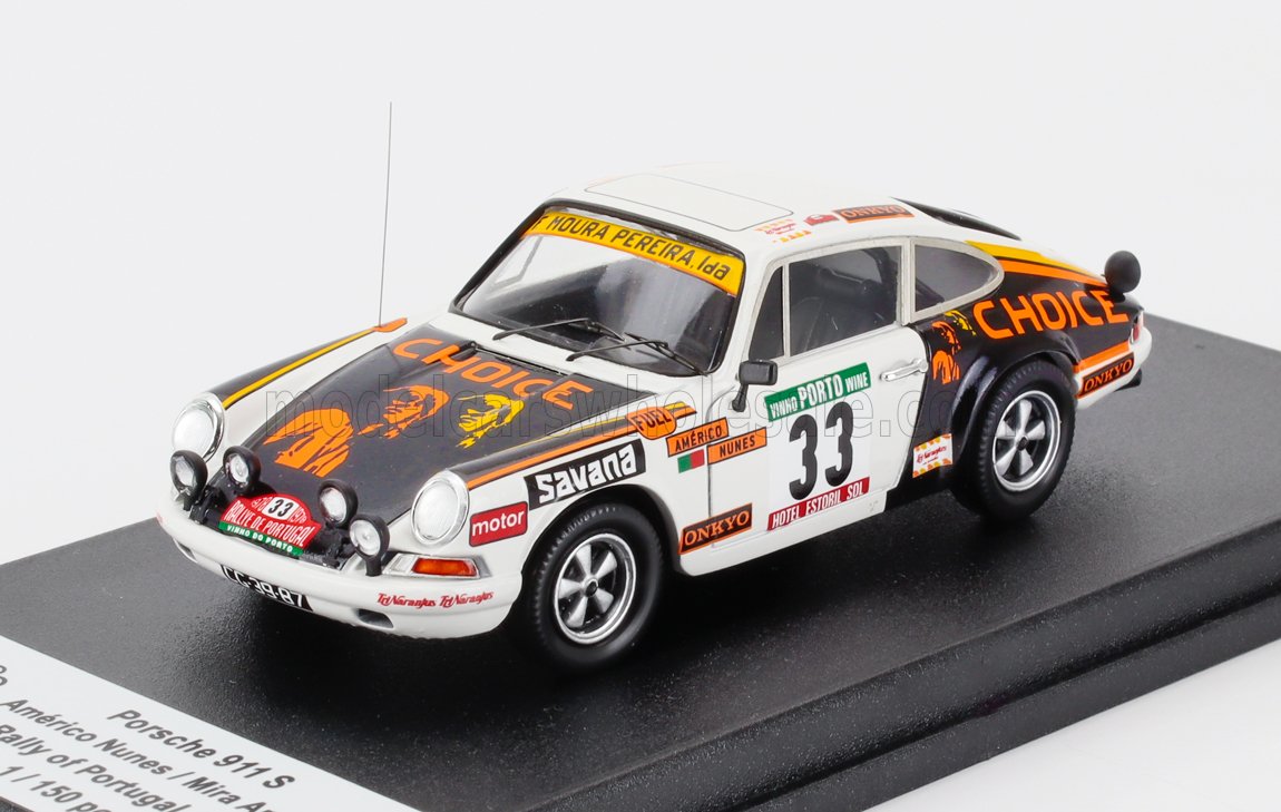 Model of Porsche 911 S rally car with CHOICE livery and number 33, available now on Vroomi