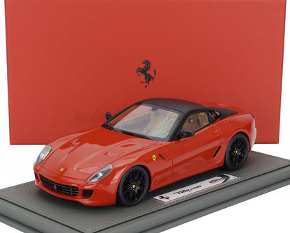 FERRARI - 599 GTB FIORANO 2007 - BOÎTE DE VITESSES F-1 - AVEC VITRINE - ROSSO CORSA - ROUGE NOIR