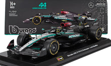 MERCEDES GP -  F1  W15 EQ PERFORMANCE TEAM AMG PETRONAS MOTORSPORT N 44 SAISON 2024 LEWIS HAMILTON - AVEC PILOTE ET VITRINE - NOIR ARGENT VERT