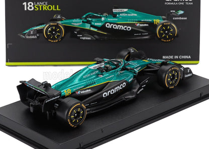 ASTON MARTIN - F1  AMR25 TEAM ARAMCO COGNIZANT N 18 SAISON 2025 LANCE STROLL - AVEC PILOTE ET PRÉSENTOIR - VERT NOIR