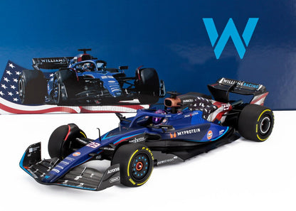 La voiture de Formule 1 Williams Racing, arborant les couleurs du drapeau américain et le logo MyProtein, est désormais disponible sur Vroomi.