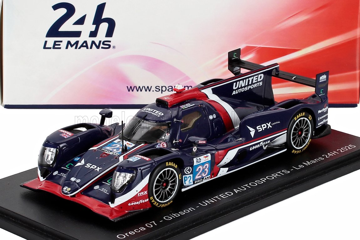 Modèle réduit de voiture de course Oreca 07 Gibson United Autosports Le Mans 24h 2023 à l'échelle 1/43 disponible chez Vroomi