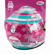 BELL HELMET - CASQUE F1 LIAM LAWSON TEAM VISA CASH APP RACING BULLS N 30 MIAMI GP 2025 - ROSE BLANC BLEU CLAIR