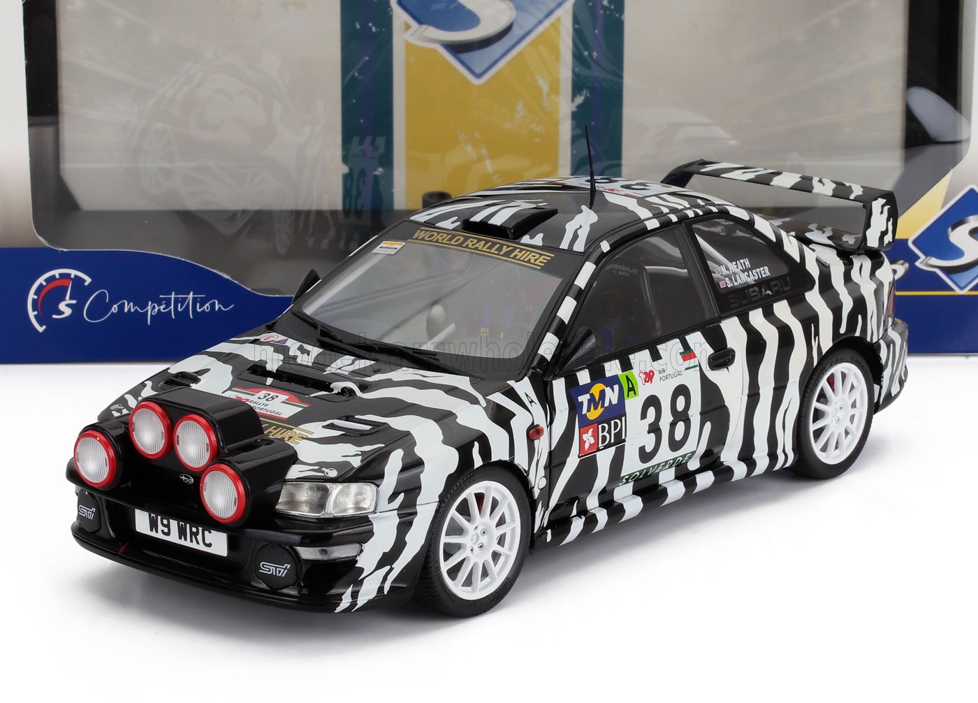 SUBARU - IMPREZA S5 WRC99 N 38 TAP RALLY OF PORTUGAL 2001 NIGEL HEATH - STEVE LANCASTER - WHITE BLACK - Vroomi