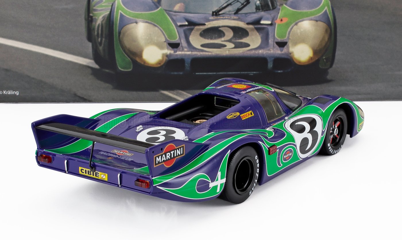 PORSCHE - 917LH 4,5 L TEAM MARTINI RACING INTERNATIONAL 3 2e 24h LE MANS 1970 GERARD LARROUSSE - WILLI KAUHSEN - BLUE GREEN - Vroomi