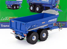 Remorque miniature Joskin Trans-KTP 2250 bleue avec deux pneus noirs, châssis détaillé, disponible chez Vroomi.