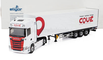 SCANIA - CAMION S500 CASSONATO COUE TRANSPORTS 2021 - BLANC ROUGE - Vroomi