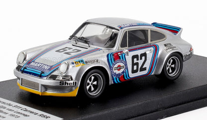 Silver Porsche 911 Carrera RSR model with Martini racing stripes and number 62, offered on Vroomi