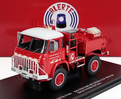 SAVIEM - SM5 CAMIVA TANKER TRUCKS SP SIDES CCF SDIS 28 SAPEURS POMPIERS 1976 - RED WHITE