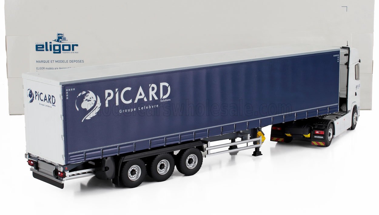 SCANIA - CAMION S500 TELONATO PICARD TRANSPORTS 2021 - BLANC BLEU - Vroomi