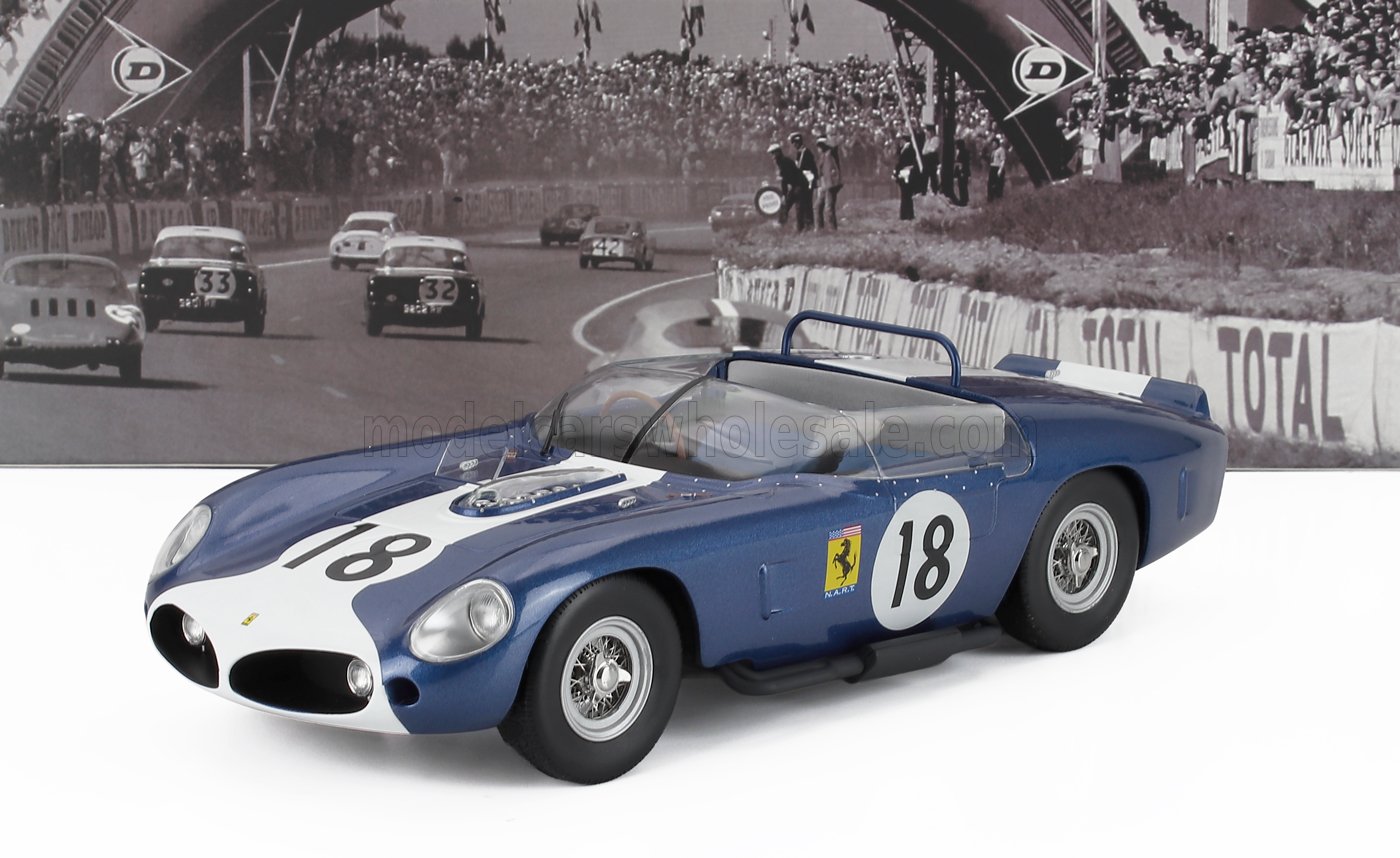 FERRARI - 250 TR61 3,0 L V12 SPIDER TEAM N.A.R.T. NORTH AMERICAN RACING N 18 24h LE MANS 1962 PETER RYAN - JOHN FULP - BLEU BLANC, Vroomi, 
