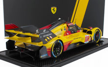 FERRARI - 499P 3.0L TURBO V6 TEAM AF CORSE N  83 24h LE MANS 2024 ROBERT KUBICA - ROBERT SHWARTZMAN - YIFEI YE - CON VETRINA - AVEC VITRINE - JAUNE ROUGE