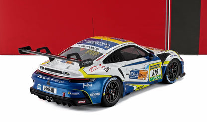 PORSCHE - 911 992 GT3 CUP TEAM CLICKVERSICHERUNG.DE N 919 24h NURBURGRING 2025 ROBIN CHRZANOWSKI - KERSTEN JODEXNIS - RICHARD JODEXNIS - PETER SCHARMACH - BLANC BLEU ROBIN CHRZANOWSKI - KERSTEN JODEXNIS - RICHARD JODEXNIS - PETER SCHARMACH