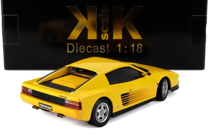 Modèle réduit Ferrari Testarossa jaune à l'échelle 1:18, collection, disponible chez Vroomi