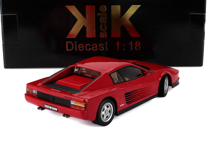 Modèle réduit Ferrari Testarossa rouge à l'échelle 1:18, disponible dès maintenant chez Vroomi.
