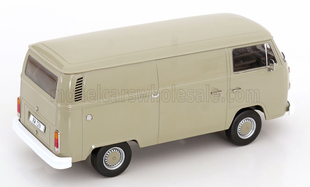 Modèle réduit collector de fourgon VW T2 beige à l'échelle 1/18, disponible dès maintenant chez Vroomi.